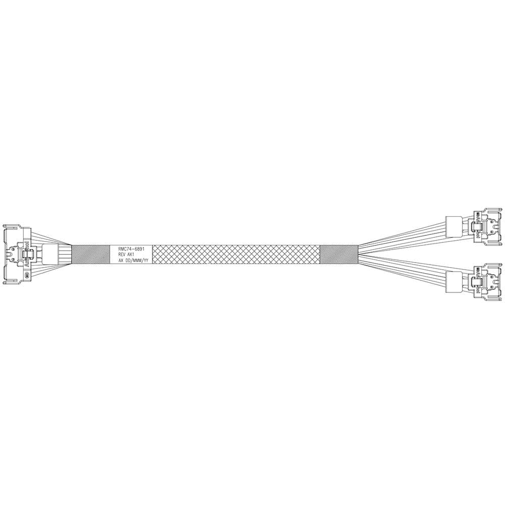Кабель Amphenol RMC74-6891 Cable MCIO x8 74P (прямой) -TO- 2*MCIO x4 38P (прямой), 85 Ohm, PCIe 5.0, L:70cm