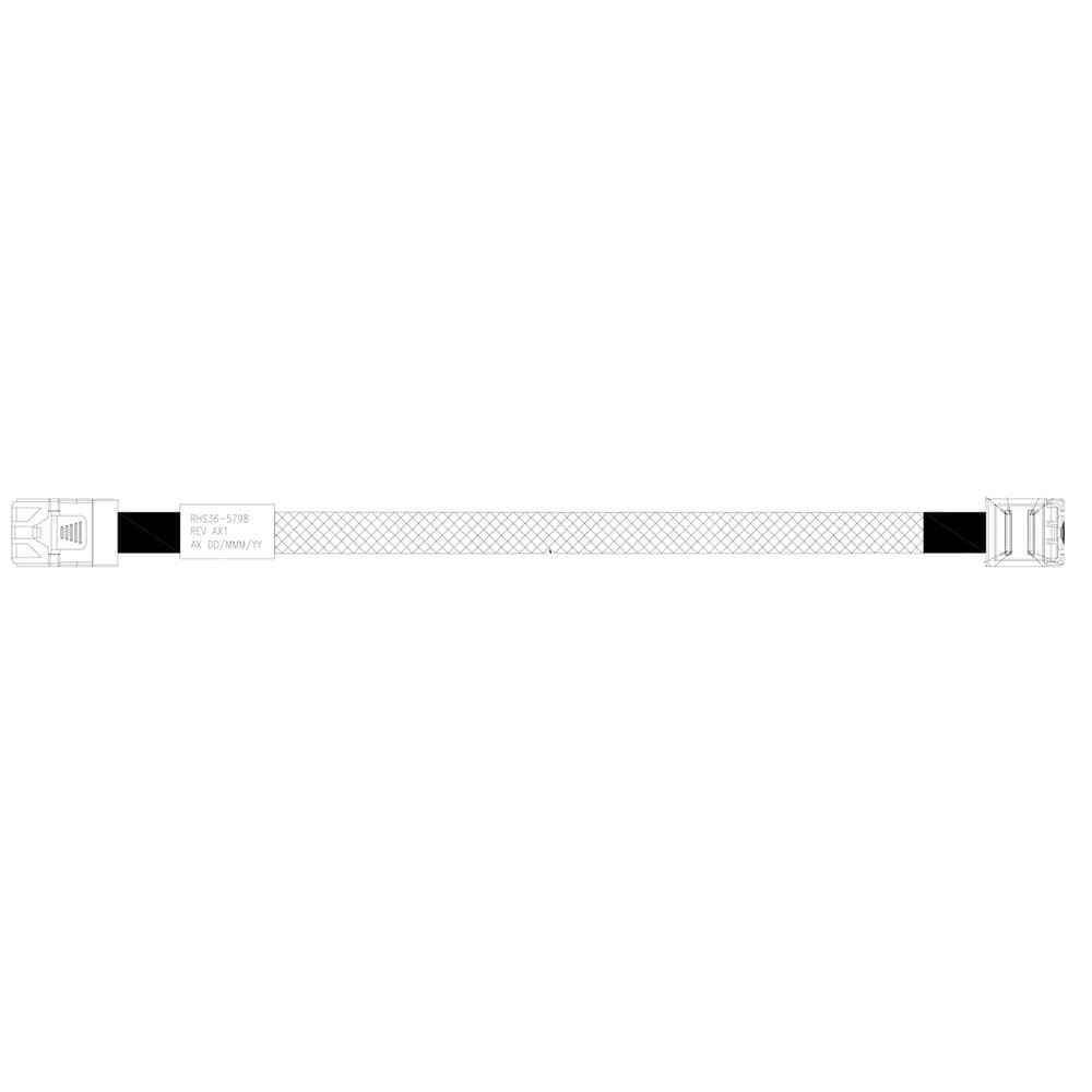 Кабель Amphenol RHS36-5798, HDmSAS SFF8643 -to- HDmSAS SFF8643 угловой, 60cm