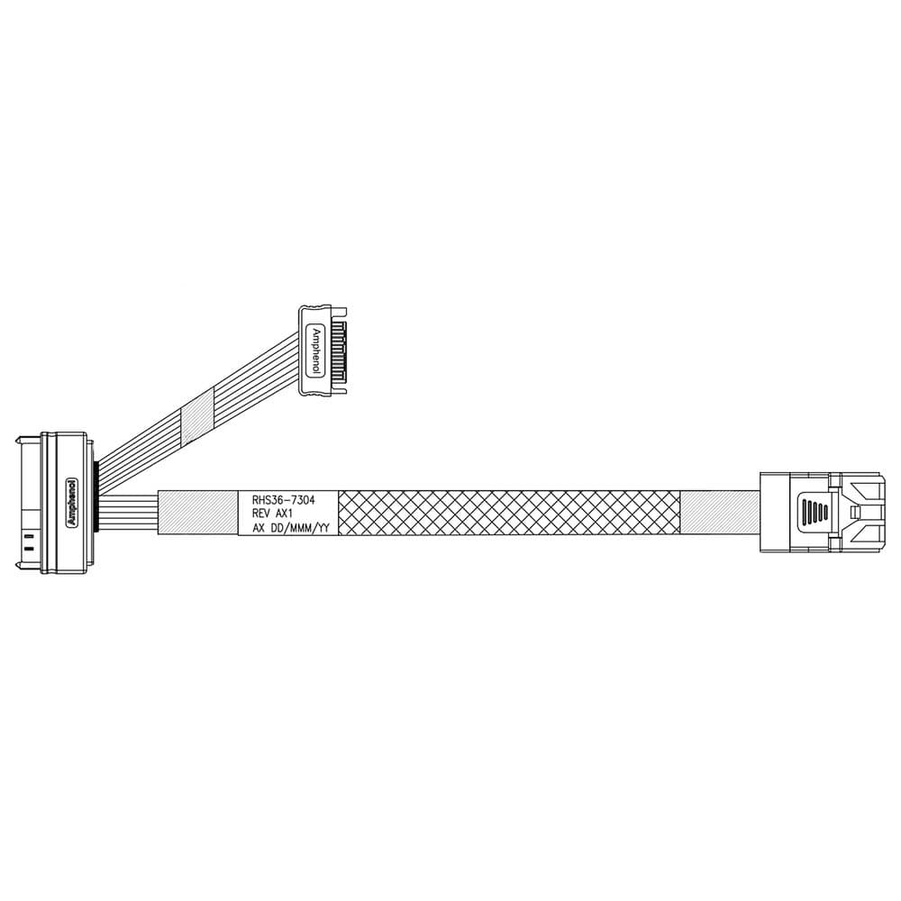 Кабель Amphenol RHS36-7304 HDmSAS SFF8643 to SFF8639, 100 Ohm, SAS 3.0 (12G), 75cm