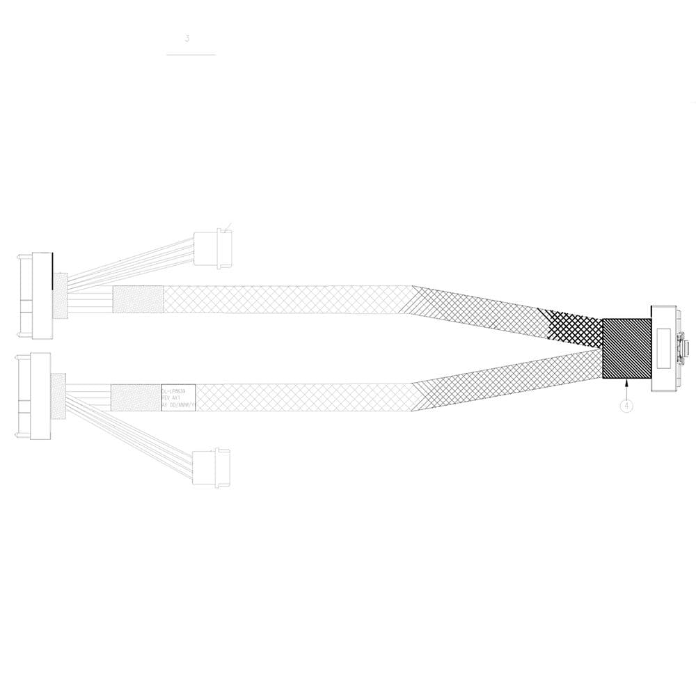 Кабель DiliVing DL-LP8639 Slimline LP x8 (SFF8654LP) -to- 2x U.2 Direct (SFF8639), 70cm