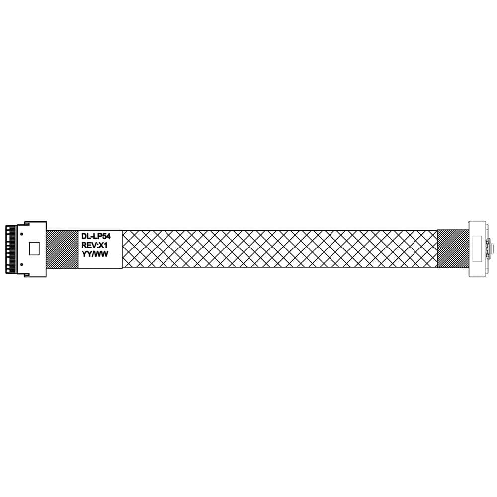 Кабель DiliVing DL-LP54 Slimline LP x8 (SFF8654LP угловой) -to- Slimline x8 (SFF8654), 85ohm, PCIe Gen4, 80CM (C54LP)