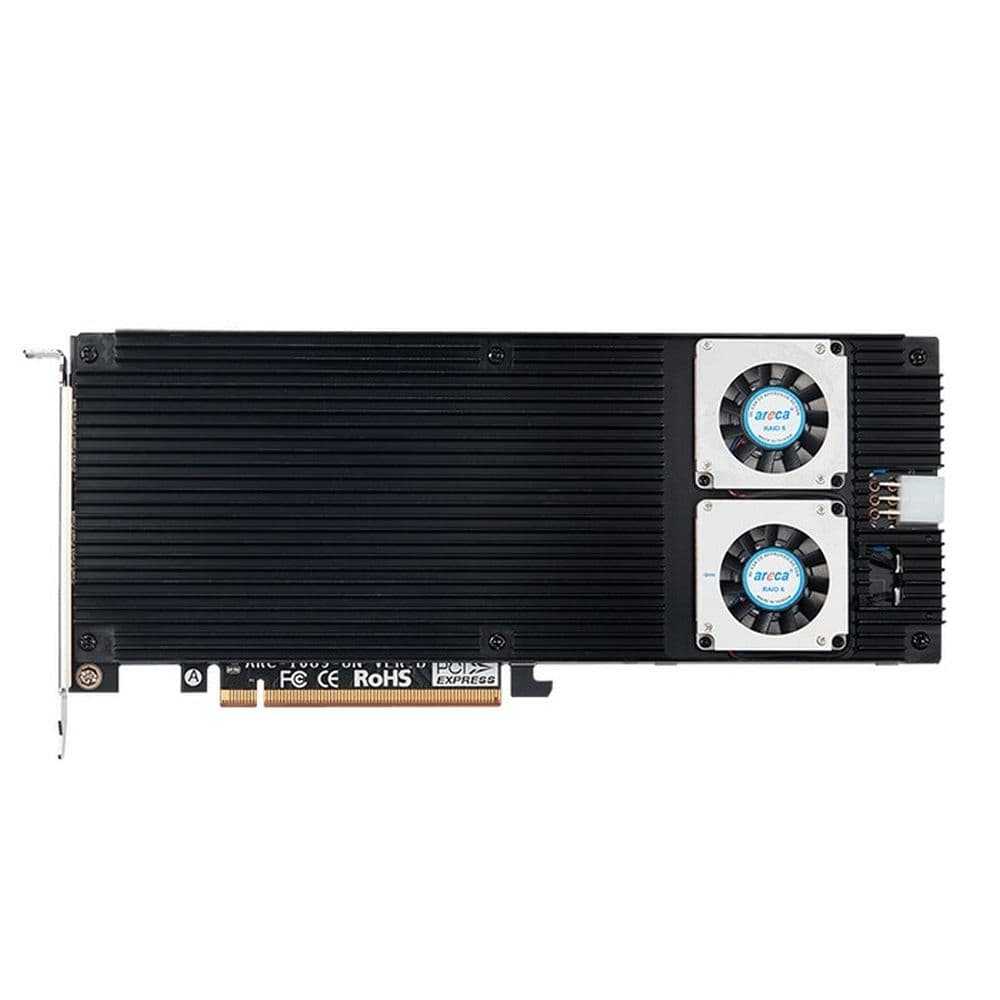 Плата расширения Areca ARC-1689-8N PCIe 5.0 x16 Full Height, 8 x M.2 Connectors, Device Interface = PCIe 5.0 x4 (NVMe), RAID 0,1,10,JBOF, RTL