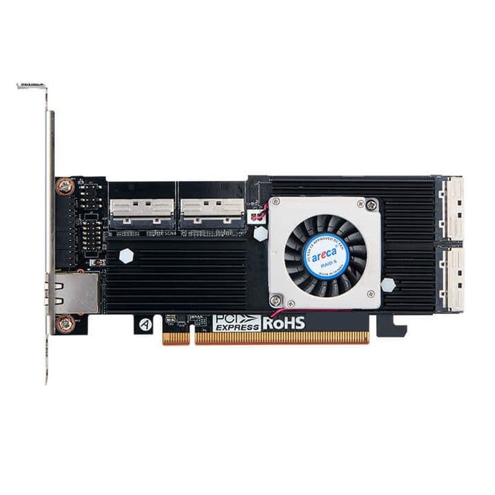 HBA-адаптер Areca ARC-1389-32i PCIe 5.0 x16, Low Profile, Ports: 4x MCIO x8, Device Interface = PCIe Gen 5.0 x4 (NVMe), RTL