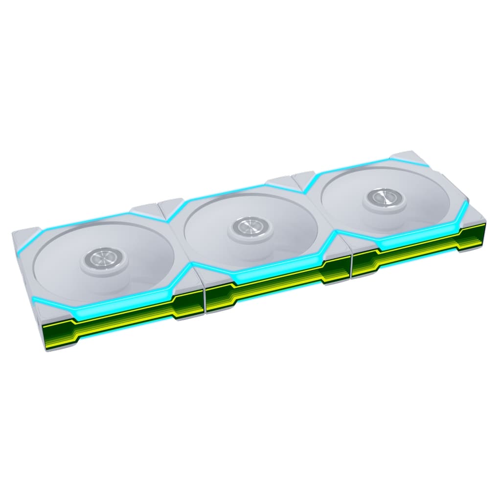 Комплект вентиляторов (3шт.) Lian Li UNI FAN SL FLEX 120 / 12SL1F3W WHITE / 120x124,5x28мм (PWM, ARGB, 2000 об/мин (Max.), 29.1dBa) / G9F.12SL1F3W.R0