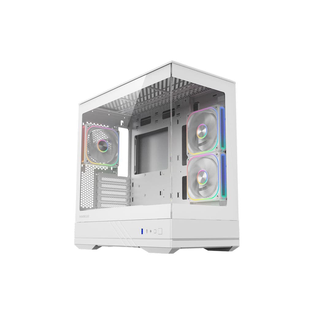 Корпус Powercase GT3 ARGB V2, TG, Type-C, 3x 120мм ARGB PWM Fans, ARGB+PWM HUB, Nylon filters, белый, mATX  (CMGT3WV2-A3)