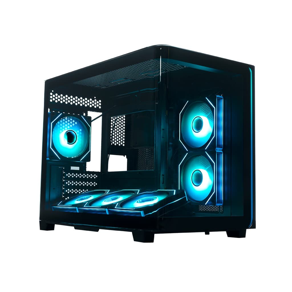 Корпус XASTRA QR600M 6ARGB C10-UC Black mATX/Aquarium/Curve Glass /Led Strip/6x120mm ARGB PWM FM fans/ Argb+PWM HUB 10port /Type-C/ QR600M-6FM12A-C10-UC-L плохая упаковка
