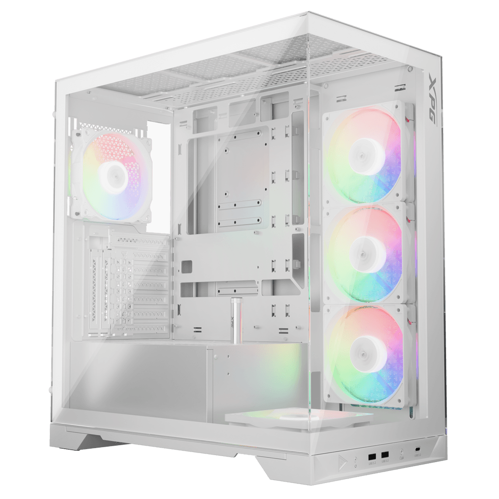 Корпус XPG INVADER X WHITE (INVADERXMT-WHCWW) Mid-Tower Gaming ATX PC Case with Panoramic View, Tempered Glass Panels, and RGB L