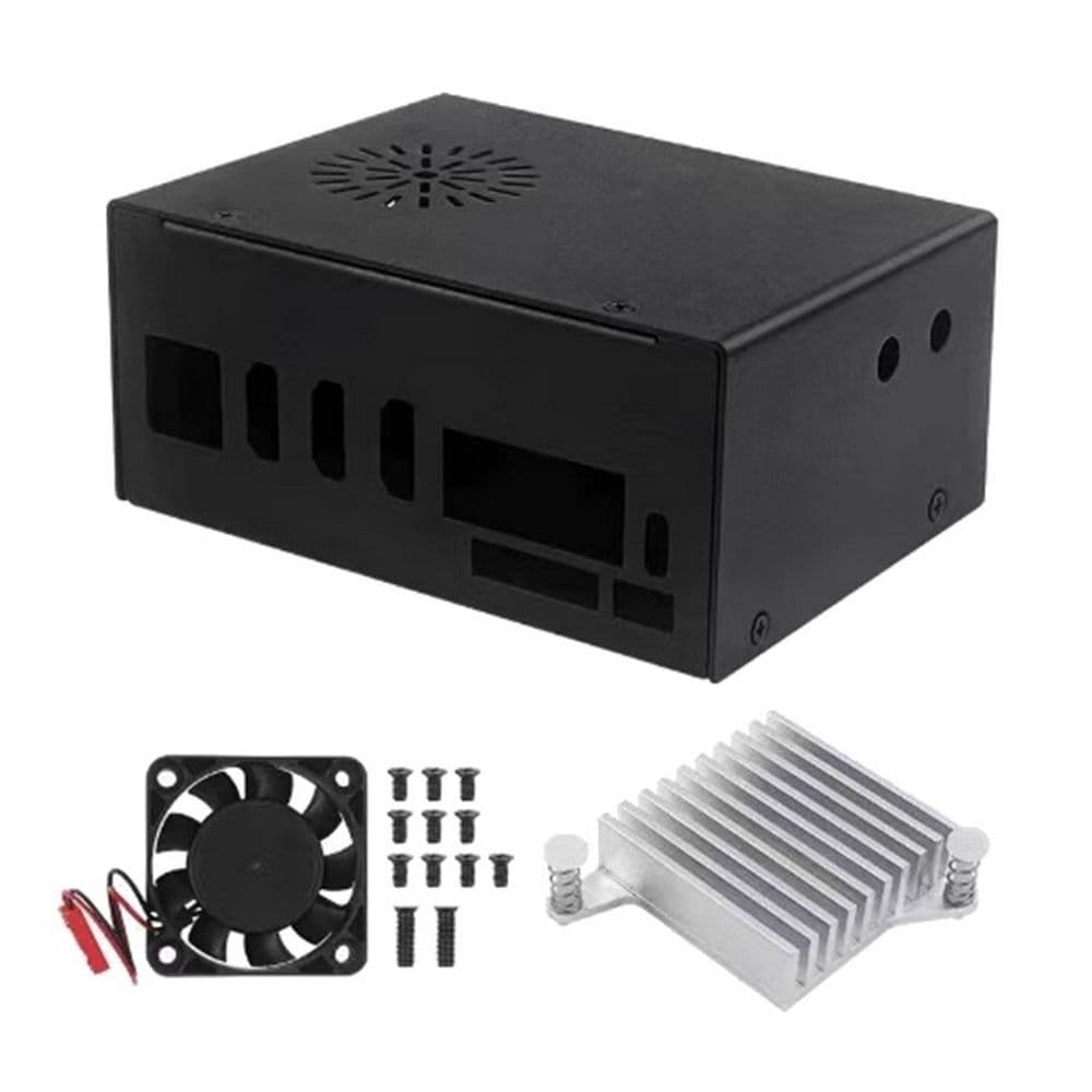Корпус Orange pi 5 plus metal case + heatsink +fan, Type 1