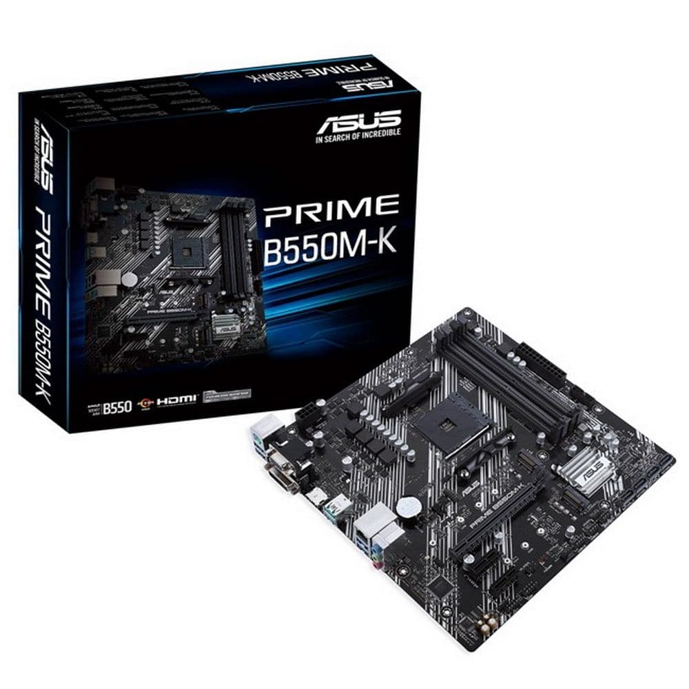 Материнская плата ASUS PRIME B550M-K AM4 mATX 4xDDR4 PCIEx16 2xPCIEx1 M.2 HDMI DVI VGA GLAN AM4 microATX 4xDDR4 PCIEx16 2xPCIEx1