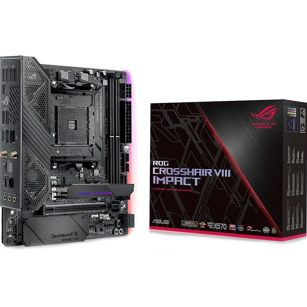 Материнская плата ASUS ROG CROSSHAIR VIII IMPACT X570 AM4 mini-DTX 2xDDR4 PCIEx16 2xM.2 USB-C GLAN Wi-Fi 6 6