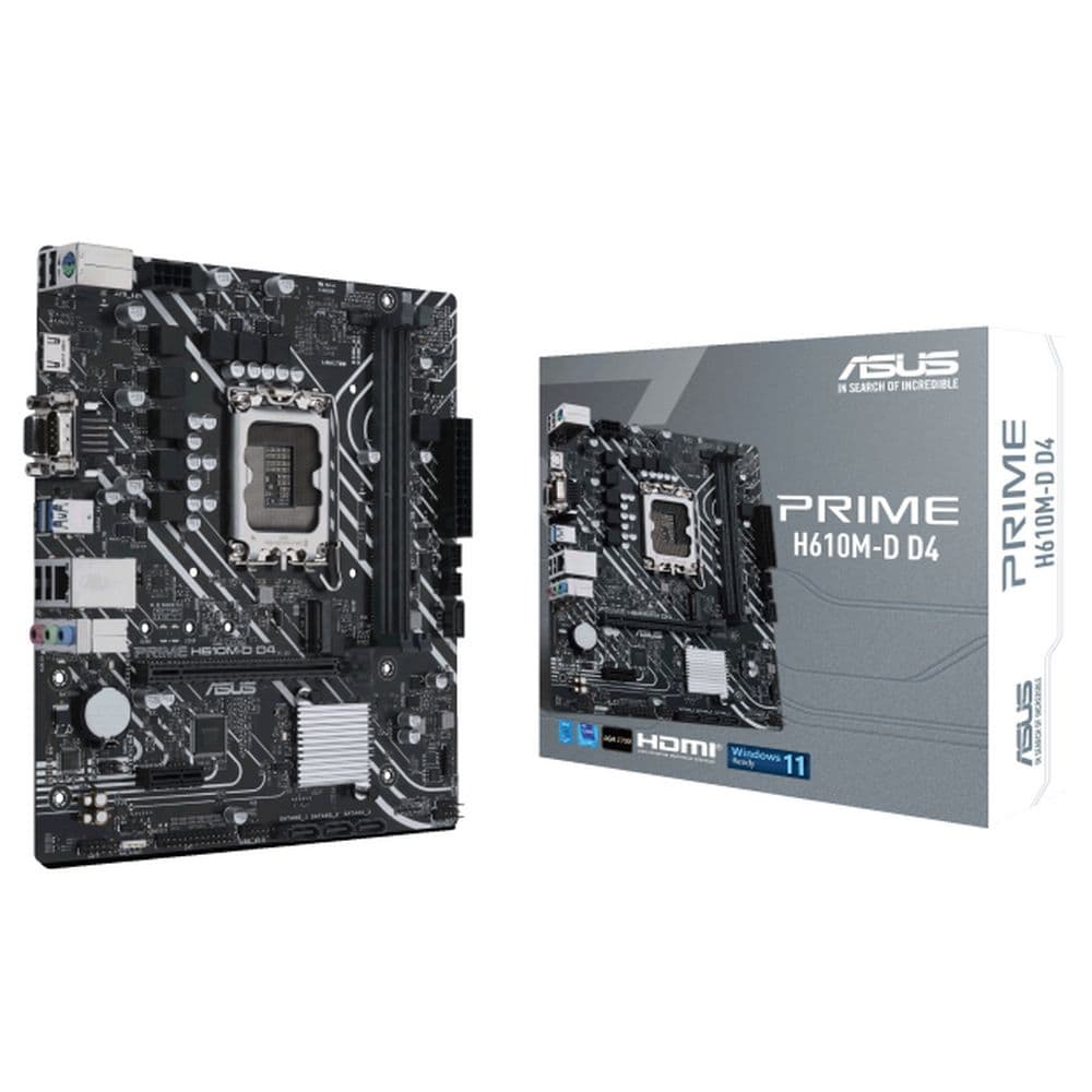 Материнская плата ASUS PRIME H610M-D D4 LGA1700 micro-ATX 2xDDR4 PCIEx16 PCIEx1 M.2 VGA HDMI GLAN
