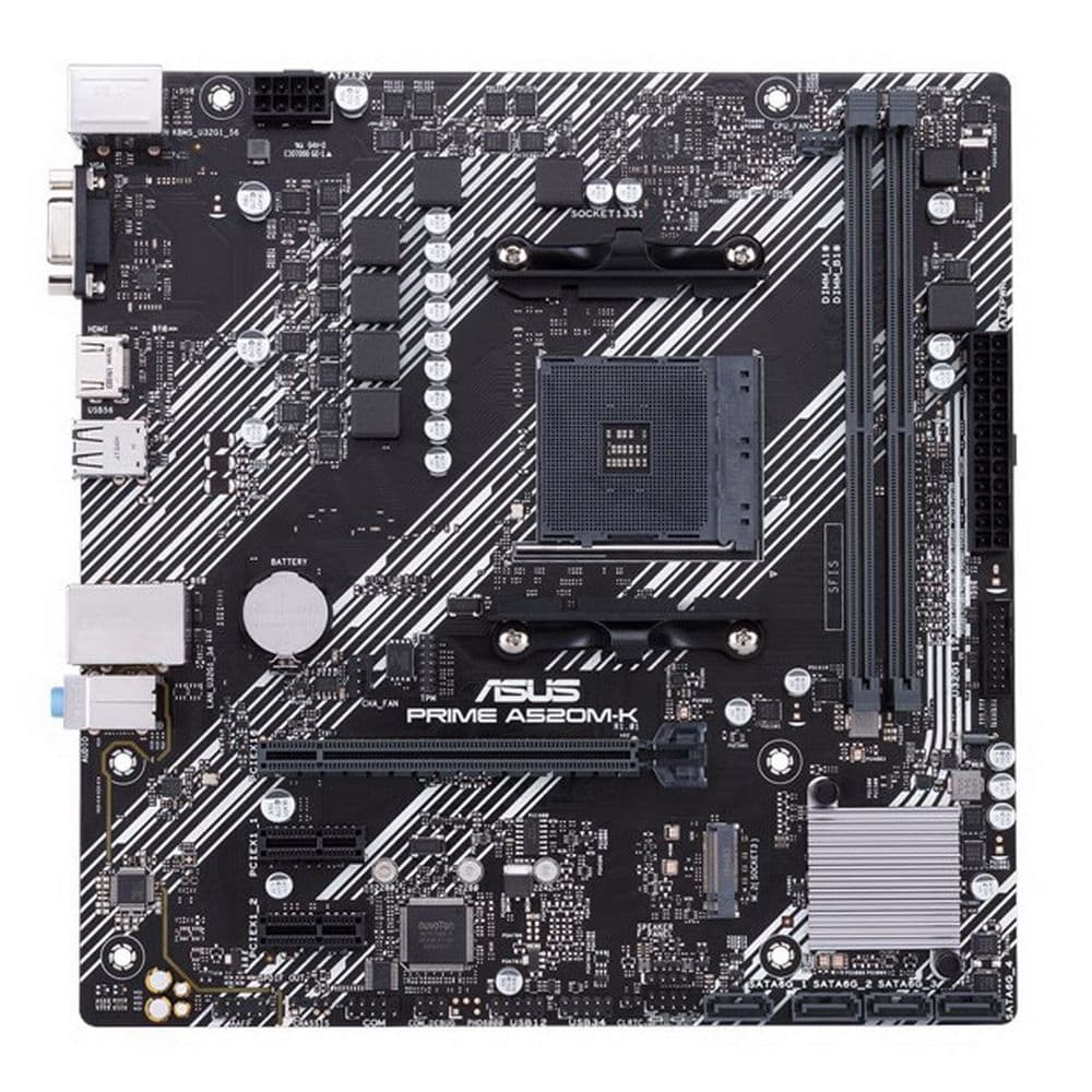 Материнская плата ASUS PRIME A520M-K AM4 mATX 2xDDR4 PCI-Ex16 2xPCI-Ex1 M.2 HDMI VGA GLAN 10