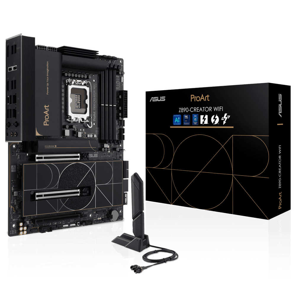 Материнская плата ASUS PROART Z890-CREATOR WIFI LGA1851 ATX 4xDDR5 3xPCIEx16 5xM.2 3хThunderbolt DP HDMI 2.5GLAN 10GLAN Wi-Fi 7