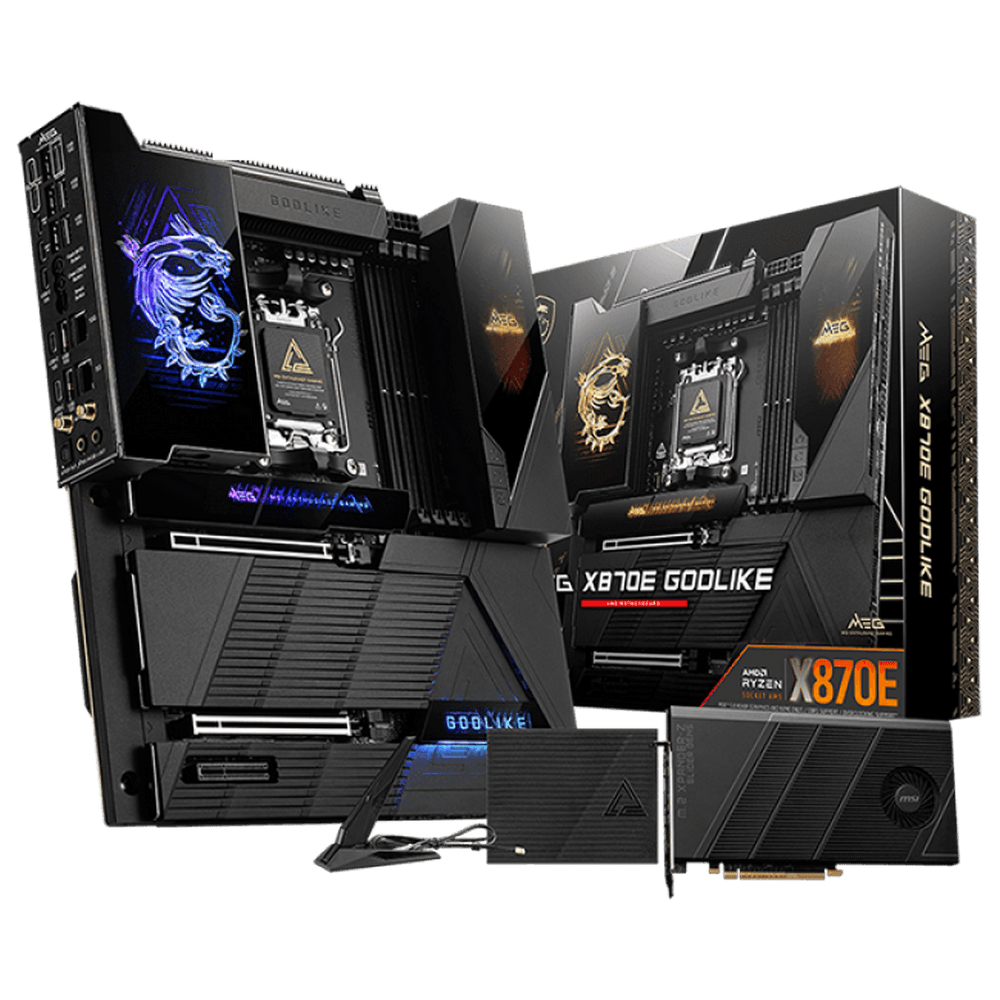 Материнская плата MSI MEG X870E GODLIKE X870E, AM5, 4*DDR5, 2*PCIEx16, 1*PCIEx4, 7*M.2, 7*TypeC, 8*USB3.2Gen2, 4*USB3.2Gen1, 4*U