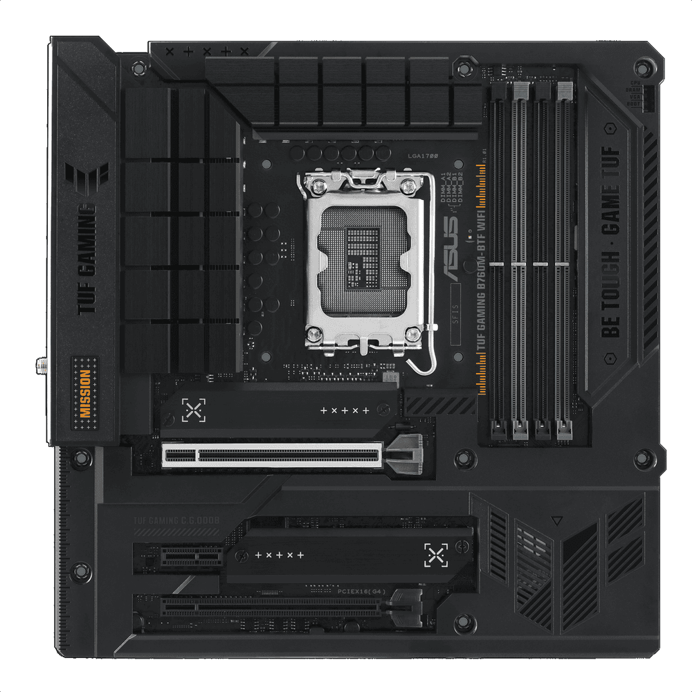 Материнская плата ASUS TUF GAMING B760M-BTF WIFI LGA1700 mATX 4xDDR5 2хPCIEx16 PCIEx1 2xM.2 3xUSB-C DP HDMI 2.5GLAN WIFI 6