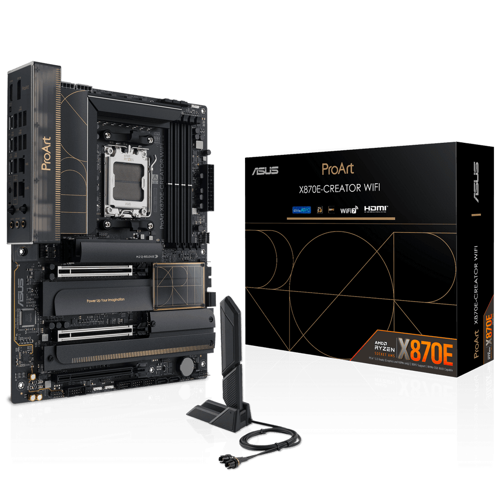 Материнская плата ASUS PROART X870E-CREATOR WIFI AM5 ATX 4xDDR5 3xPCIEx16 4xM.2 3xUSB-C DP HDMI 2.5GLAN 10GLAN Wi-Fi 7