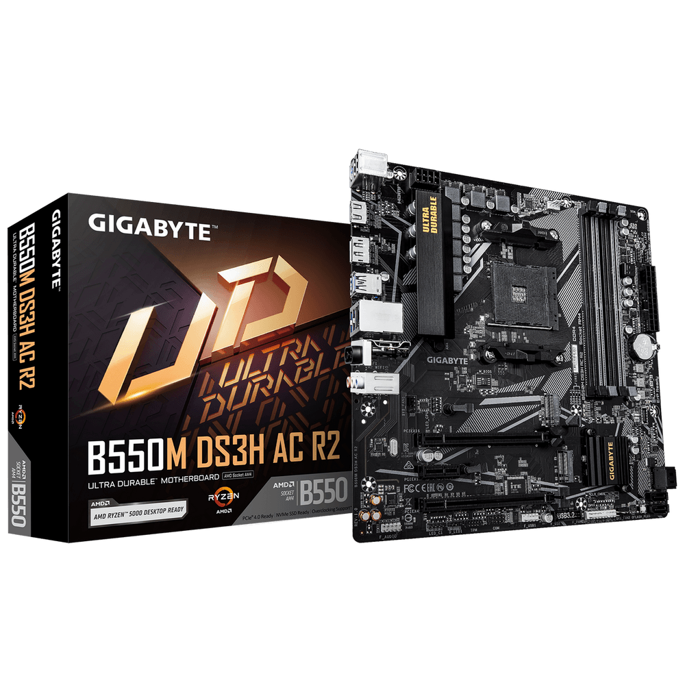 Материнская плата Gigabyte B550M DS3H AC R2, RTL