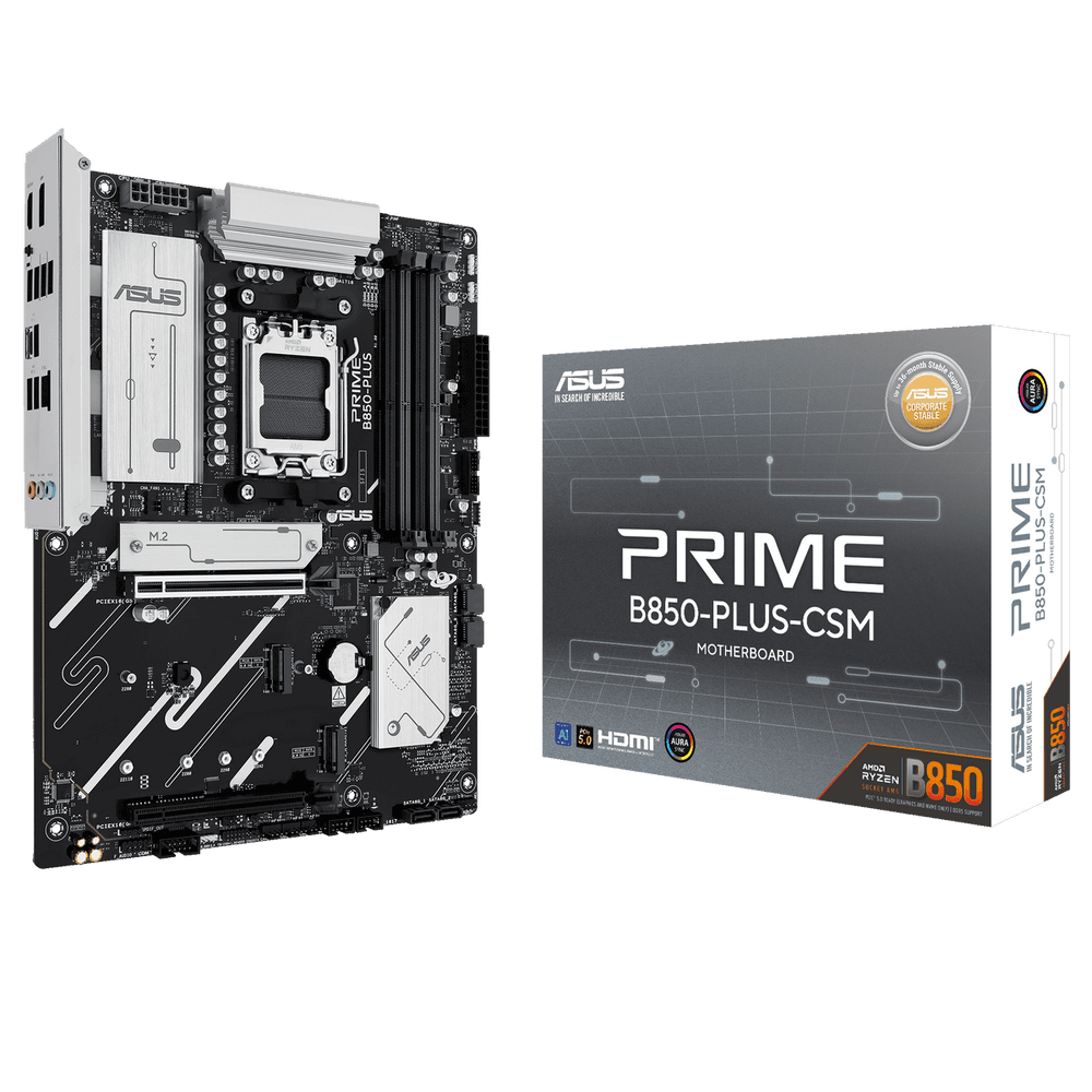 Материнская плата ASUS PRIME B850-PLUS-CSM AM5 ATX 4xDDR5 2xPCIEx16 3xM.2 USB-C DP HDMI 2.5GLAN