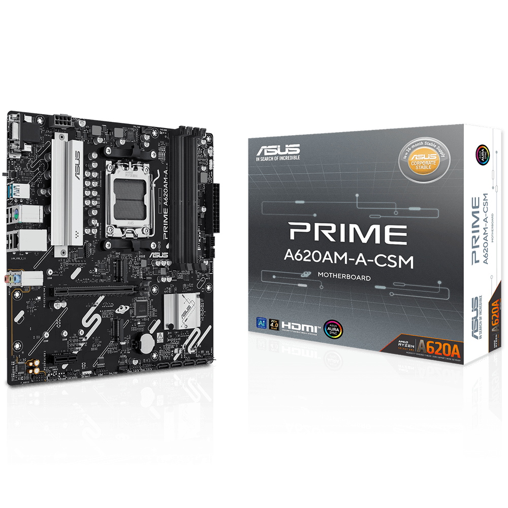 Материнская плата ASUS PRIME A620AM-A-CSM AM5 mATX 4xDDR5 PCIEx16 PCIEx1 2xM.2 DP HDMI VGA GLAN