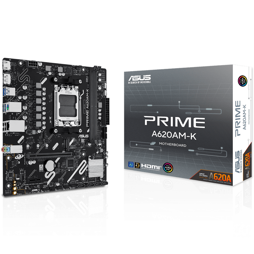 Материнская плата ASUS PRIME A620AM-K AM5 mATX 2xDDR5 PCIEx16 PCIEx1 M.2 DP HDMI GLAN