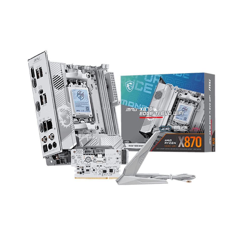 Материнская плата MSI MPG X870I EDGE TI EVO WIFI X870, AM5, 2*DDR5, 1*PCIEx16, 1*M.2, 2*TypeC, 5*USB3.2Gen2, 2*USB3.2Gen1, 2*USB
