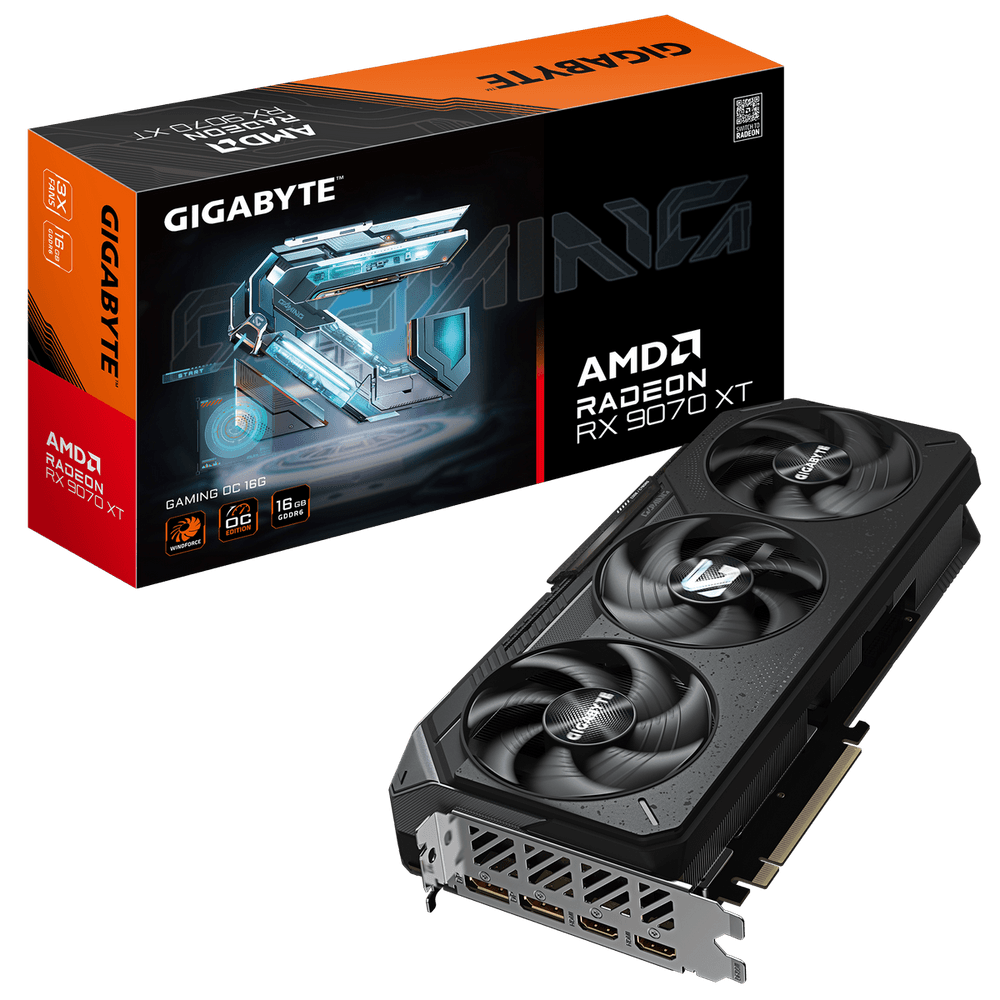 Видеокарта Gigabyte RX9070XT GAMING OC 16GB GDDR6 256bit 2xDP 2xHDMI 3FAN RTL