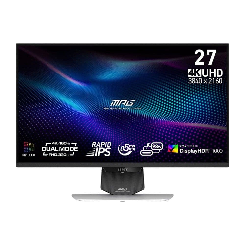 Монитор 27" MSI MPG 274URDFW E16M Rapid IPS, 3840x2160/1920x1080, 160Hz/320Hz, 0,5ms, 400сd/m, 1000:1, HDR10 | 2xHDMI(2.1), DP(