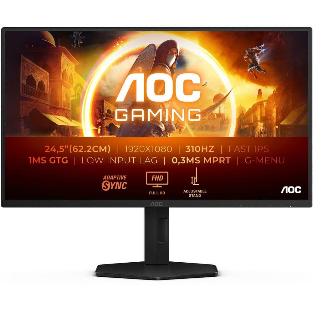 Монитор 24.5" AOC 25G4SXU IPS, 1920x1080, 310Hz, 1ms, 400сd/m, 1000:1, HDR10 | 2xHDMI(2.0), 2xDP(1.4), 4xUSB 3.2 | HAS, Swivel