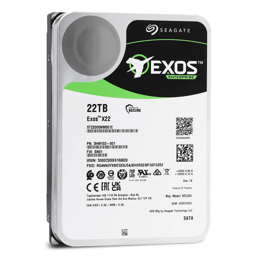 Жесткий диск серверный Seagate Exos X22 ST22000NM001E 22TB 3.5" SATA 6Gb/s, 7200rpm, 512MB, 512e, Bulk