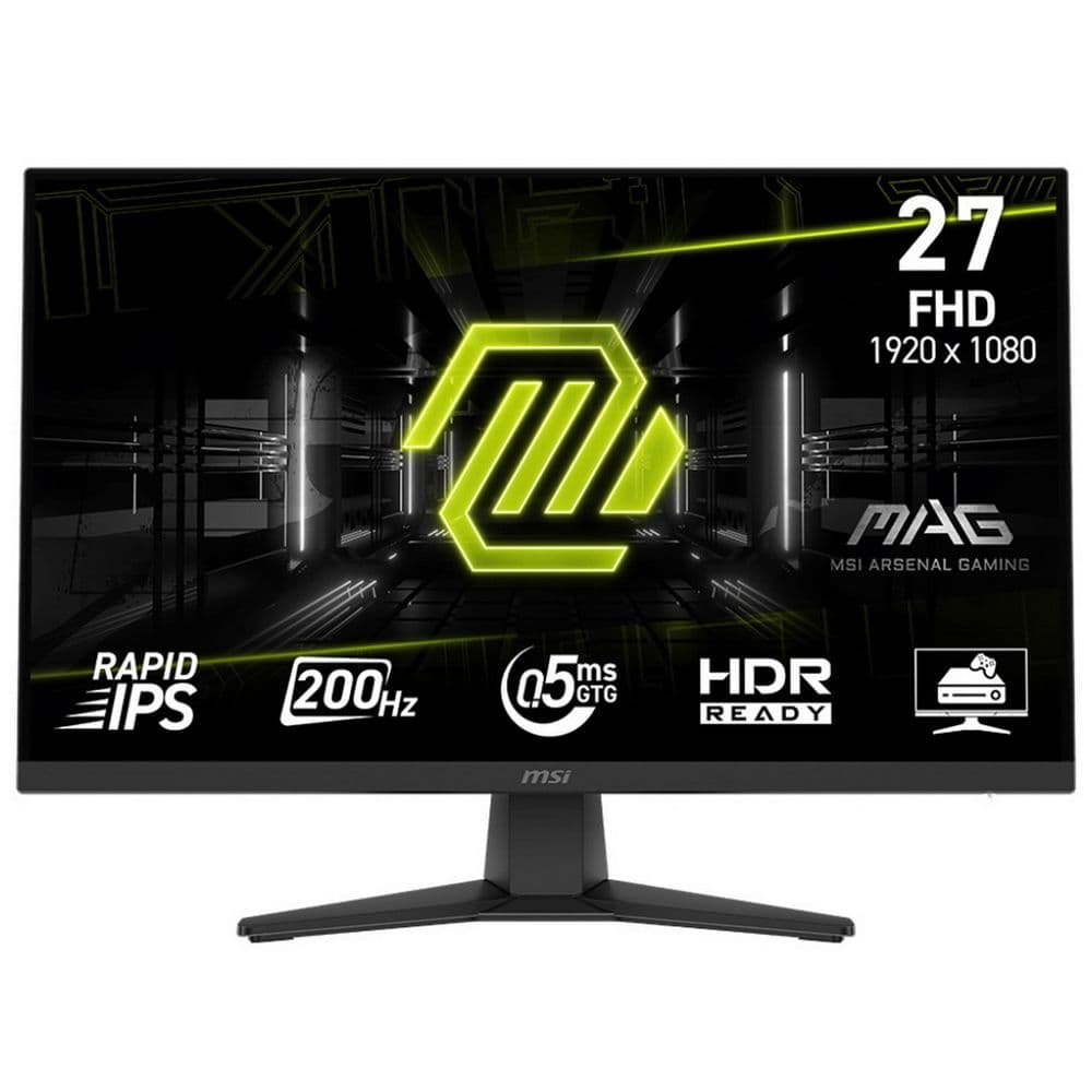 Монитор 27" MSI MAG 272F Rapid IPS, 1920x1080, 200Hz, 0,5ms, 300сd/m, 1000:1, HDR | HDMI(2.0b), DP(1.2a) | InPSU, Vesa 100, Bla