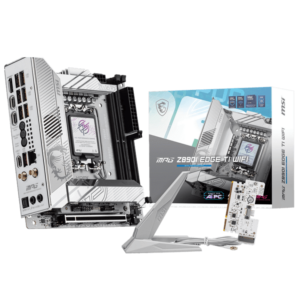 Материнская плата MSI MPG Z890I EDGE TI WIFI Z890, LGA1851, 4*DDR5, 2*PCIEx16, 1*PCIEx1, 5*M.2, 2*TypeC, 4*USB3.2Gen2, 6*USB3.2G