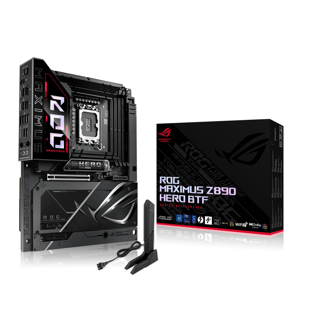 Материнская плата ASUS ROG MAXIMUS Z890 HERO BTF LGA1851 ATX 4хDDR5 PCIEx16 PCIEx4 PCIEx1 6xM.2 2xThunderbolt USB-C HDMI 2.5GLAN