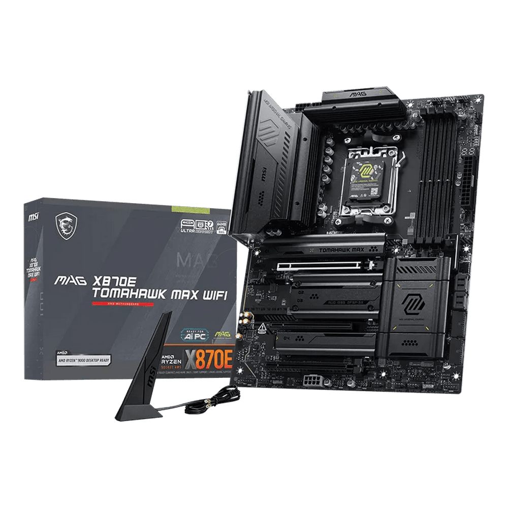 Материнская плата MSI MAG X870E TOMAHAWK MAX WIFI X870E, AM5, 4*DDR5, 3*PCIEx16, 4*M.2, 2*TypeC, 2*USB3.2Gen2, 7*USB3.2Gen1, 8*U