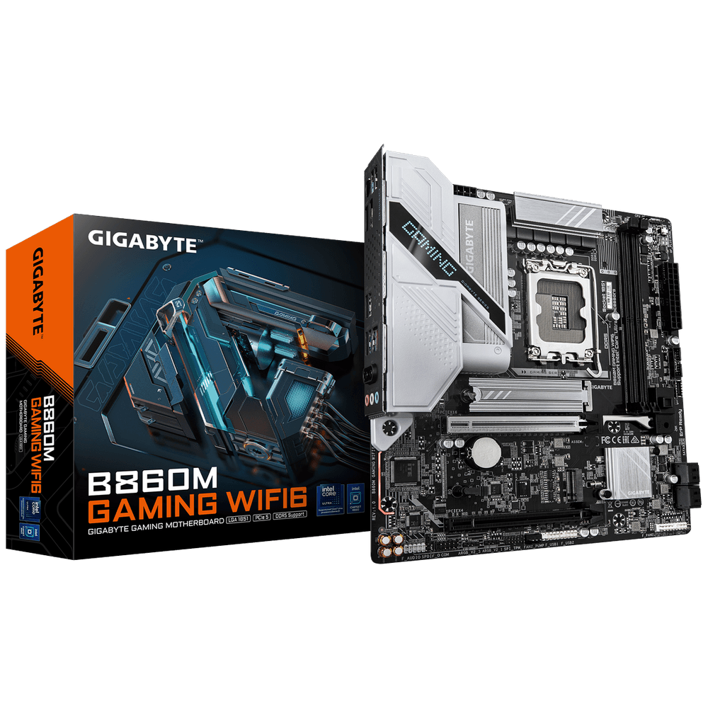 Материнская плата Gigabyte B860M GAMING WIFI6 B860, LGA1851, 2*DDR5, 2*PCIEx16, 2*M.2, 1*TypeC, 5*USB3.2Gen1, 7*USB2.0, 4*SATA3.