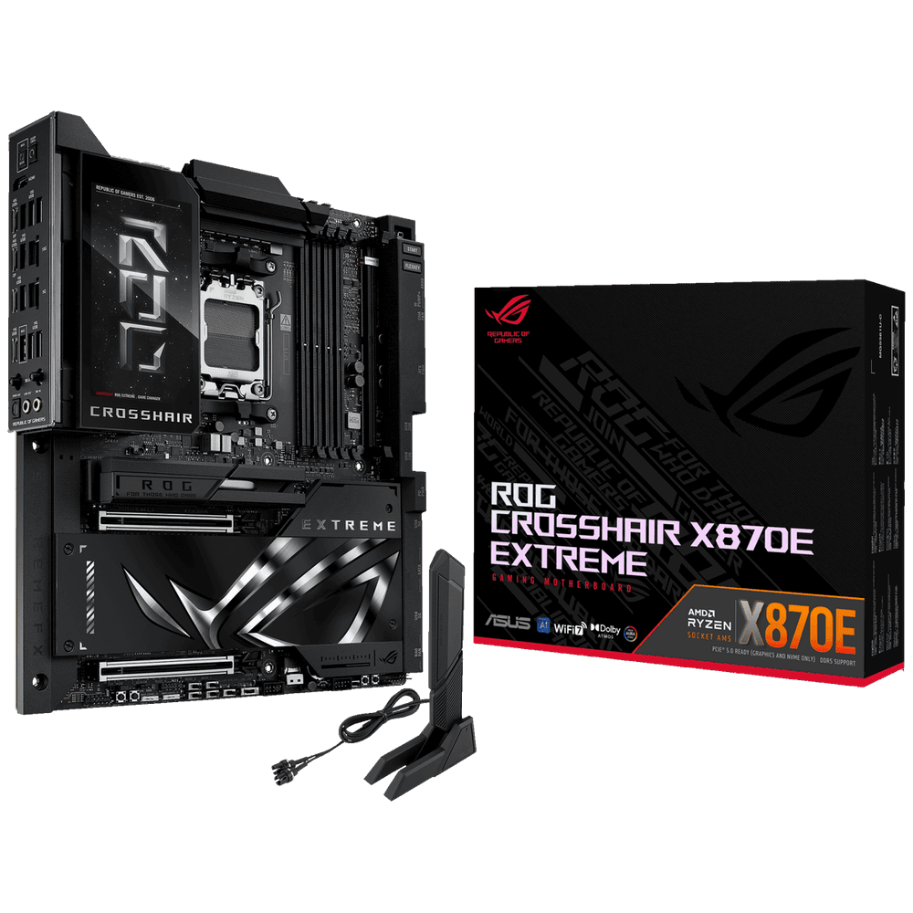 Материнская плата ASUS ROG CROSSHAIR X870E EXTREME AM5 E-ATX 4xDDR5 2xPCIEx16 5xM.2 4xUSB-C HDMI 5GLAN 10GLAN Wi-Fi 7