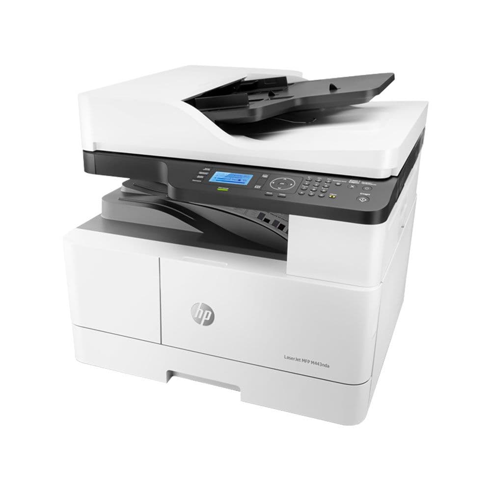 HP LaserJet M443nda А3, МФУ, лазерное, черно-белое, 25стр/мин, 1200dpi, 600МГц, 512Мб, 100АПД, USB/Ethernet, 4000стр/картридж, (