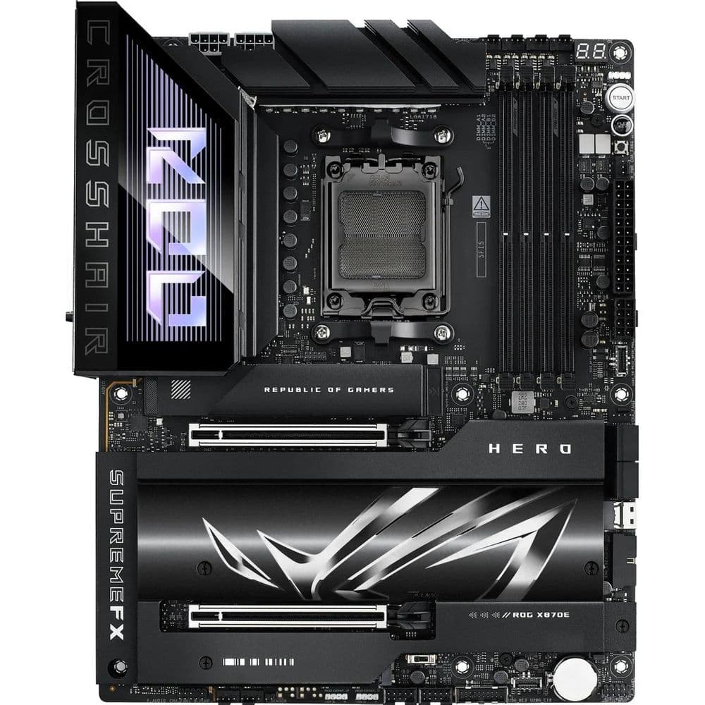 Материнская плата ASUS ROG CROSSHAIR X870E HERO AM5 ATX 4xDDR5 2xPCIEx16 5xM.2 4xUSB-C HDMI 2.5GLAN 5GLAN Wi-Fi 7