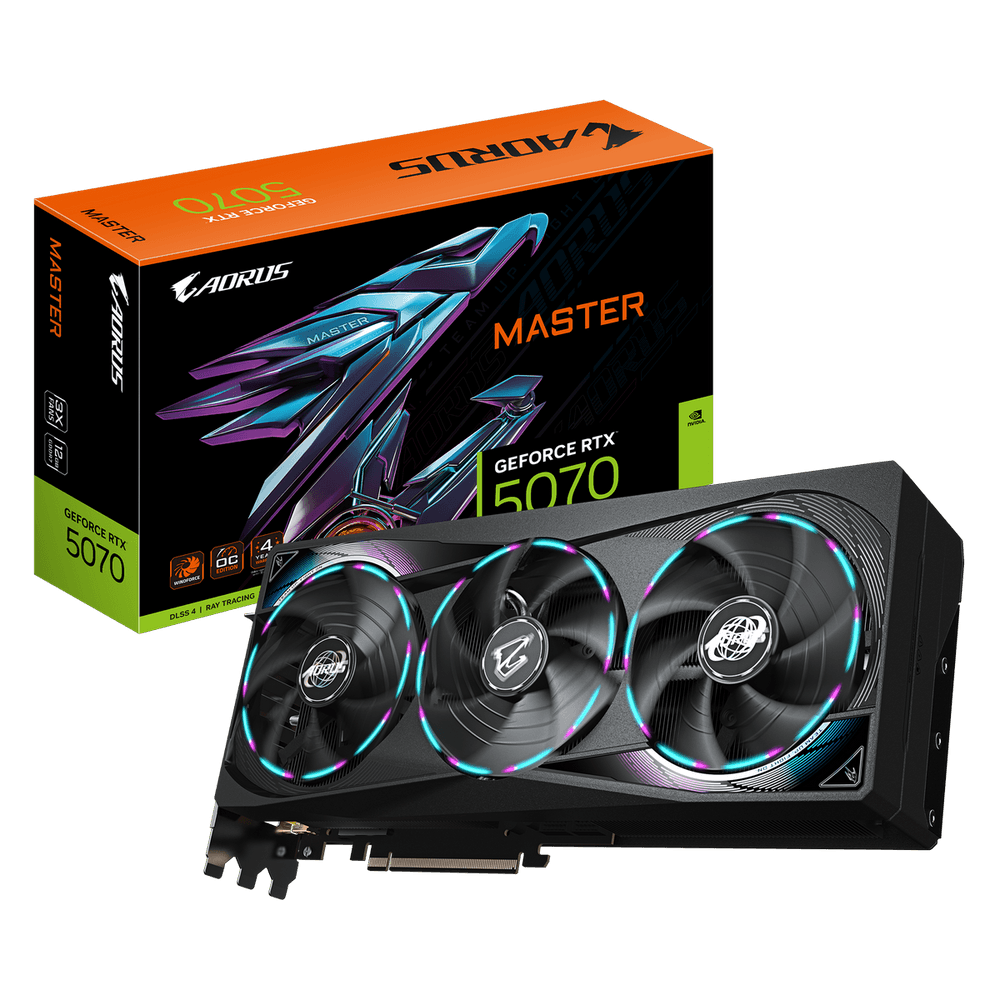 Видеокарта Gigabyte RTX5070 MASTER 12GB GDDR7 192bit 3xDP HDMI 3FAN RTL