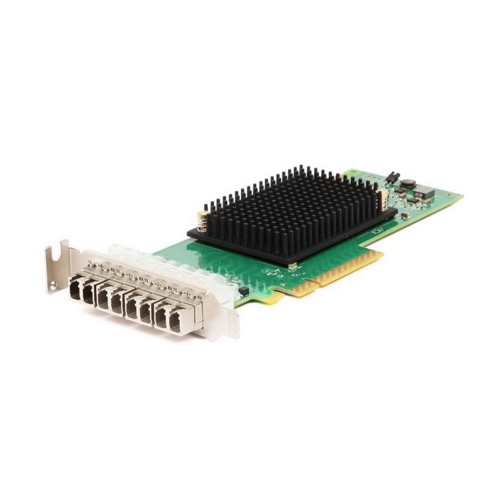 Сетевой адаптер Broadcom Emulex LPe31004-M6 Gen 6 (16GFC), 4-port, 16Gb/s, PCIe Gen3 x8, LC MMF 100m, трансиверы установлены. No