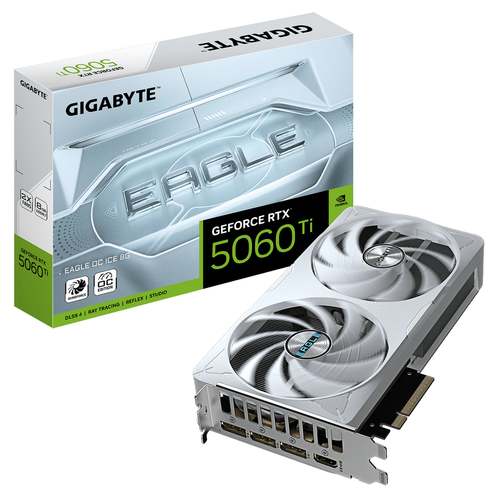 Видеокарта Gigabyte RTX5060Ti EAGLE OC ICE 8GB GDDR7 128bit 3xDP HDMI 2FAN RTL