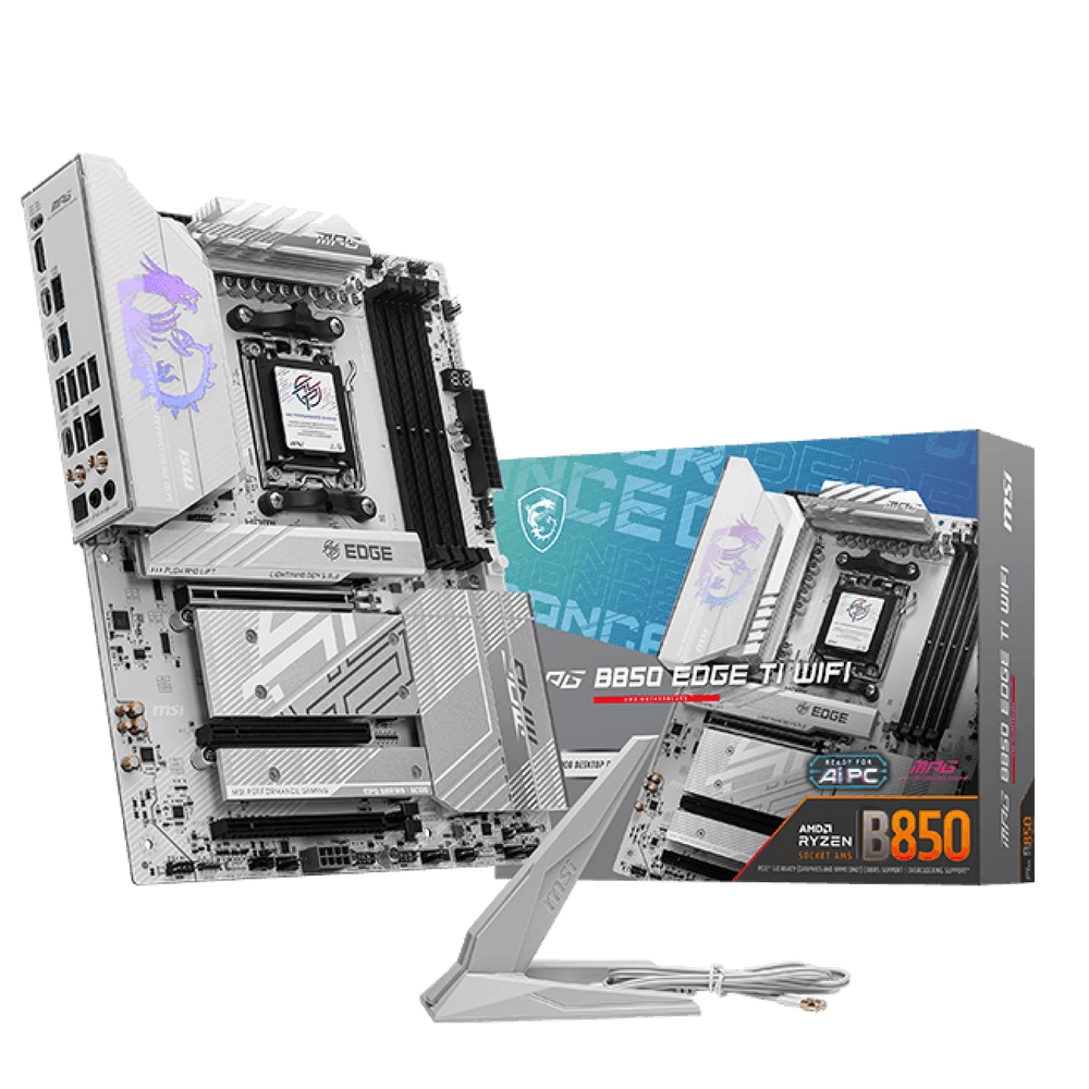 Материнская плата MSI MPG B850 EDGE TI WIFI B850, AM5, 4*DDR5, 3*PCIEx16, 4*M.2, 3*TypeC, 2*USB3.2Gen2, 1*USB3.2Gen1, 4*USB2.0