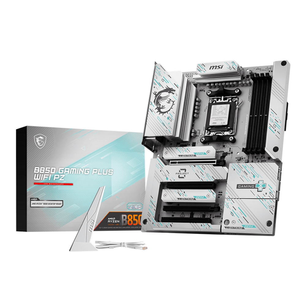 Материнская плата MSI B850 GAMING PLUS WIFI PZ B850, AM5, 4*DDR5, 4*PCIEx16, 3*M.2, 3*TypeC, 1*USB3.2Gen2, 5*USB3.2Gen1, 8*USB2.