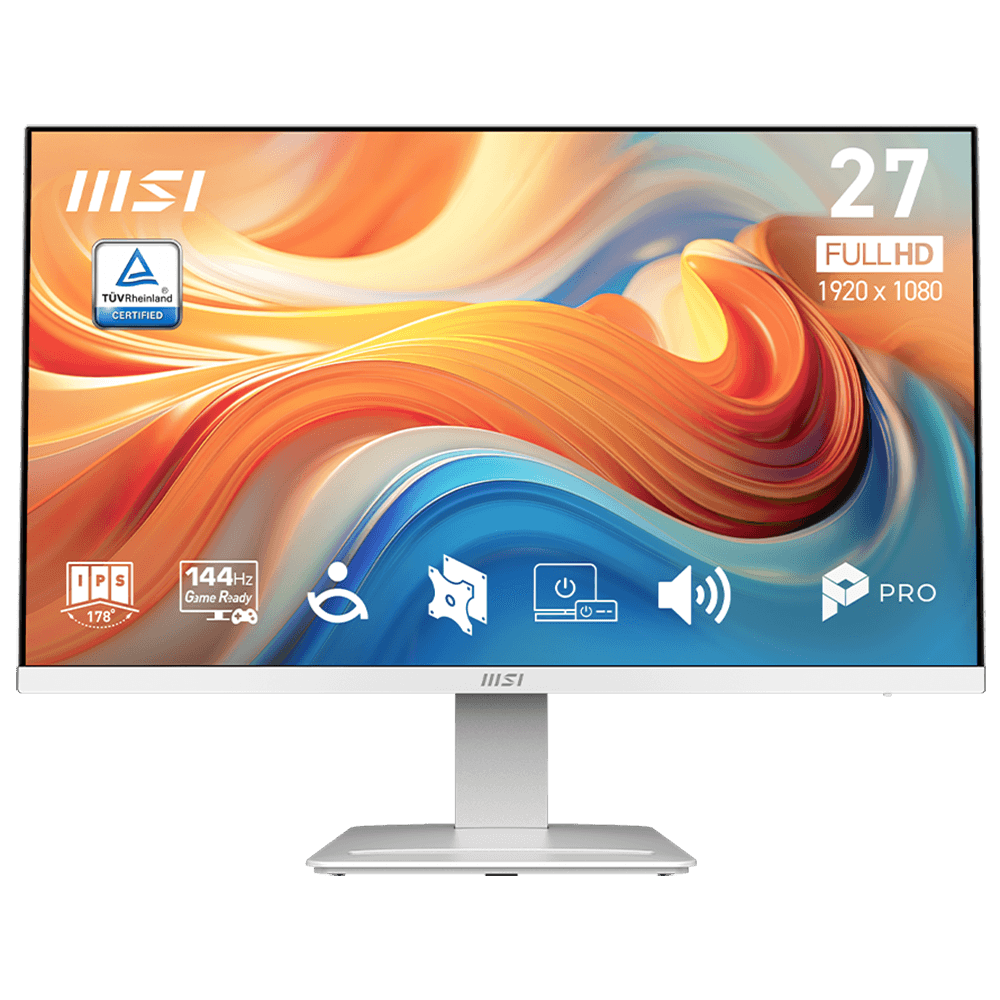Монитор 27" MSI PRO MP273W E14A IPS, 1920x1080, 144Hz, 4ms, 250сd/m, 1500:1, HDR | VGA, HDMI(2.0), DP(1.2a) | ExPSU, Speakers